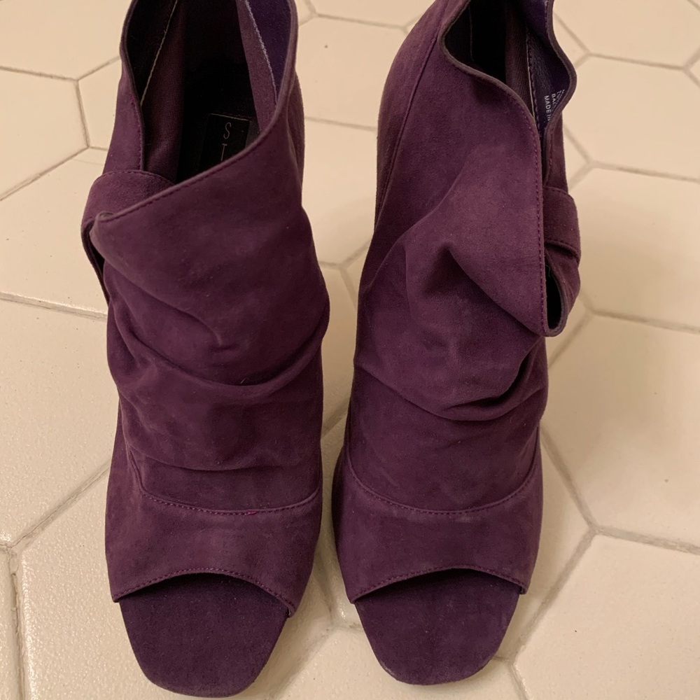 Steven By Steve Madden Purple Suede Booties